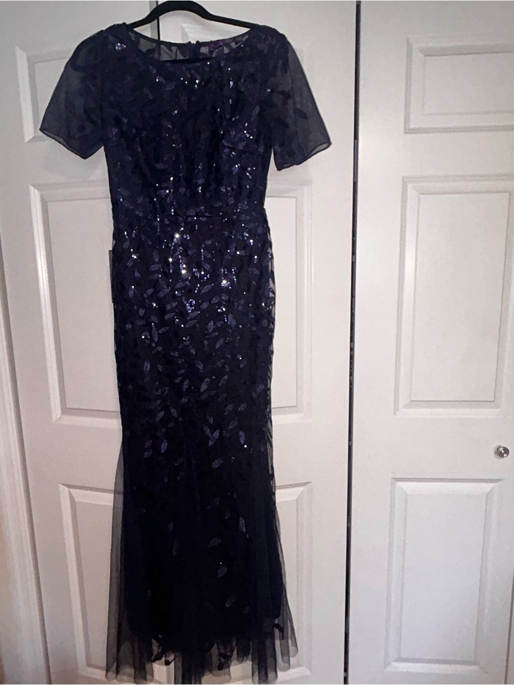 Ever Pretty Navy Sequin Tulle Evening Gown